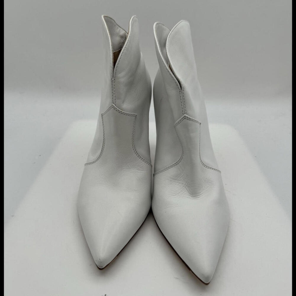 Gianvito Rossi Mable 85 Leather Pointed Toe Heel Boots White Size 37.5 - Picture 3 of 11
